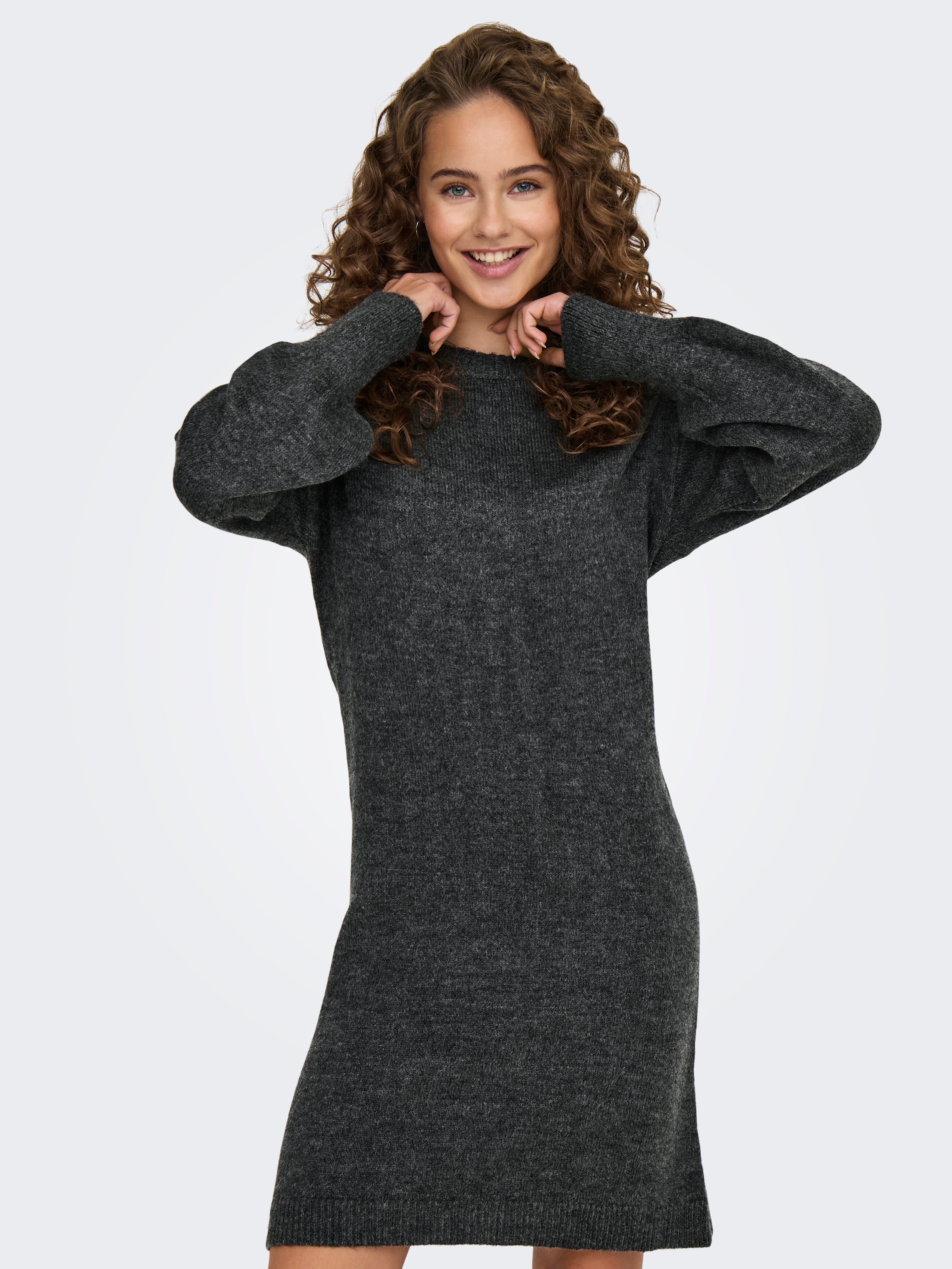 ONLJADA Kurzes Kleid Dark Grey Melange