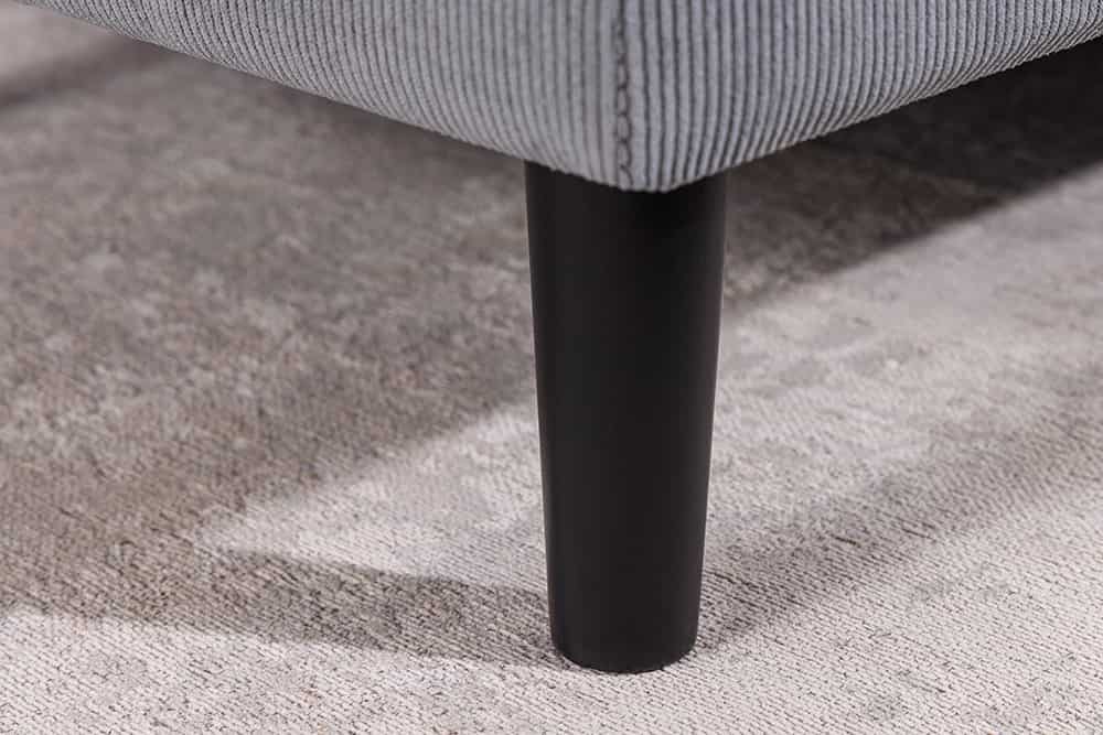 Modernes Ecksofa STOCKHOLM 220cm grau Cordstoff Federkern 3-Sitzer-Sofa