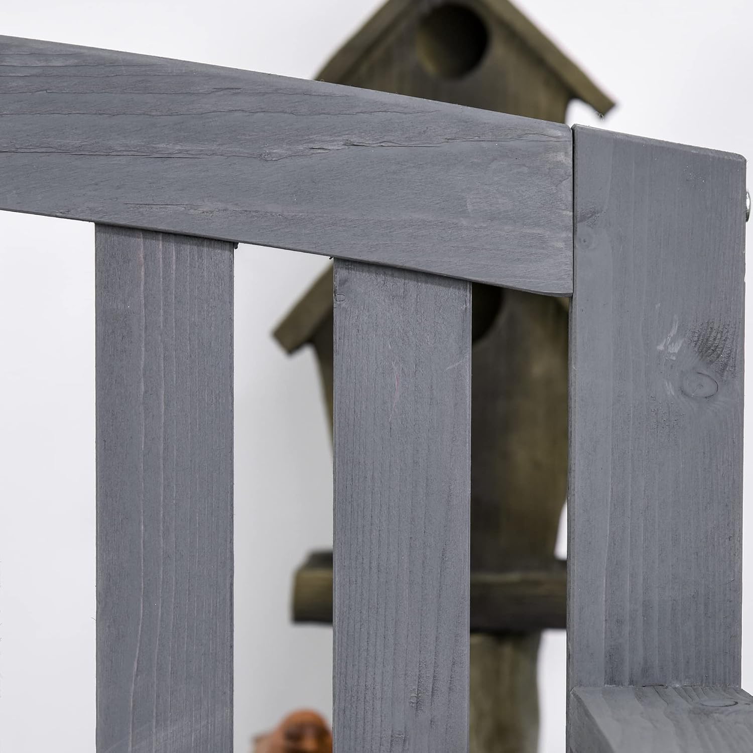 Outsunny 2-Sitzer Gartenbank Holz, wetterfest Sitzbank, Gartenmöbel mit Rückenlehnen, Parkbank 240 kg belastbar, Balkonbank, Holzbank für Balkon Terrasse, Garten, 143 x 51 x 85 cm, Grau
