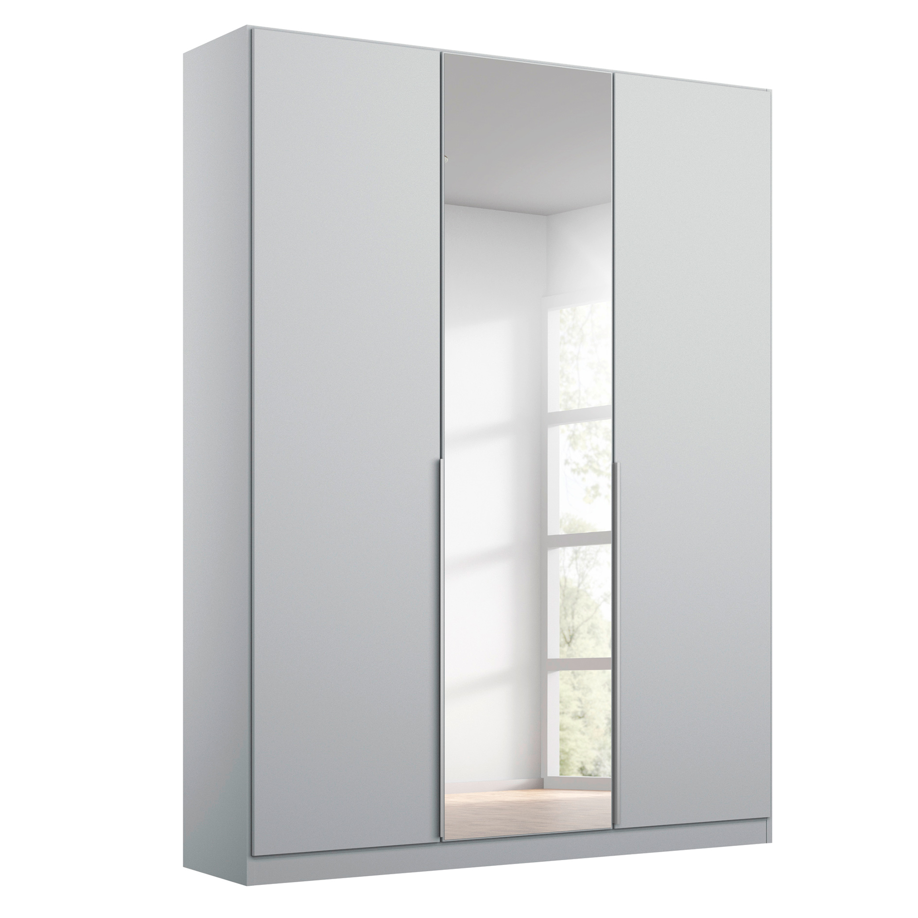 Drehtürenschrank - seidengrau - 3-türig - 136x210 cm