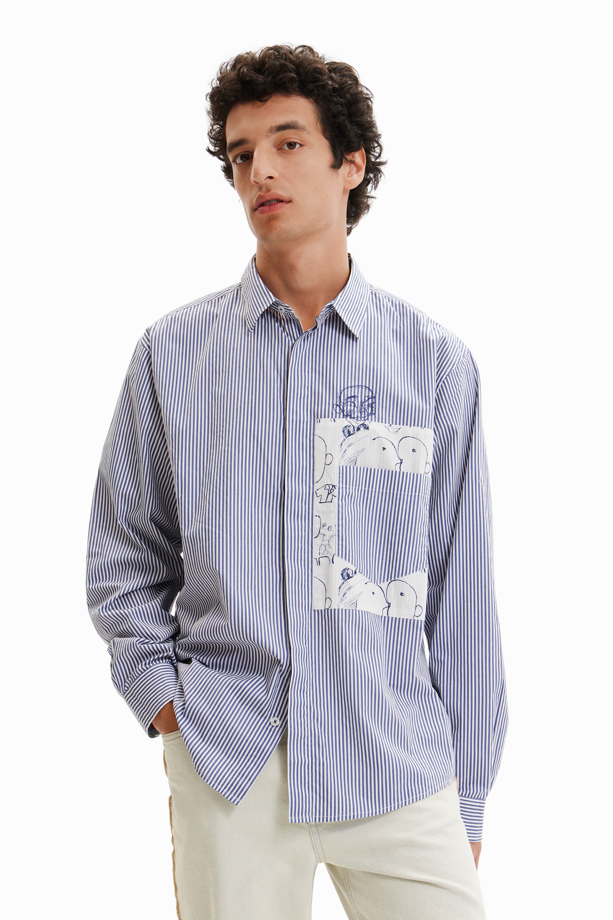 Chemise rayures patchwork