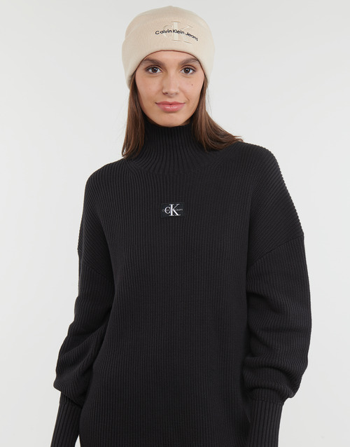 Calvin Klein Jeans - WOVEN LABEL LOOSE SWEATER DRESS - Noir