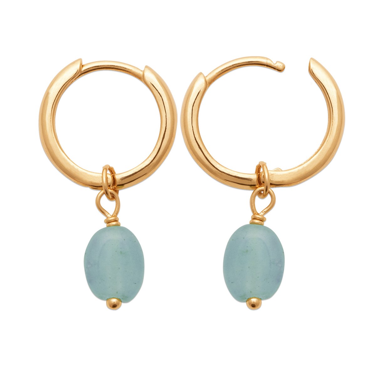 Boucles d'oreilles créoles Brillaxis amazonite
