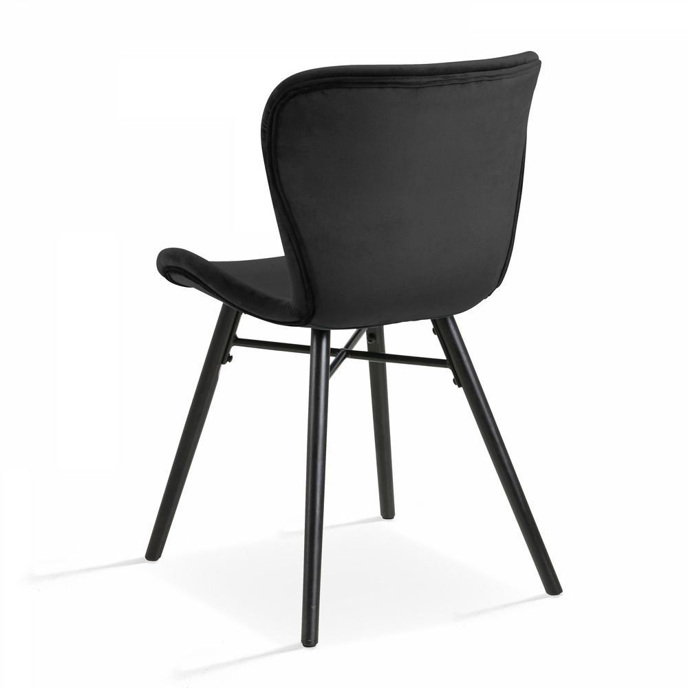 Lot de 2 chaises en velours noir