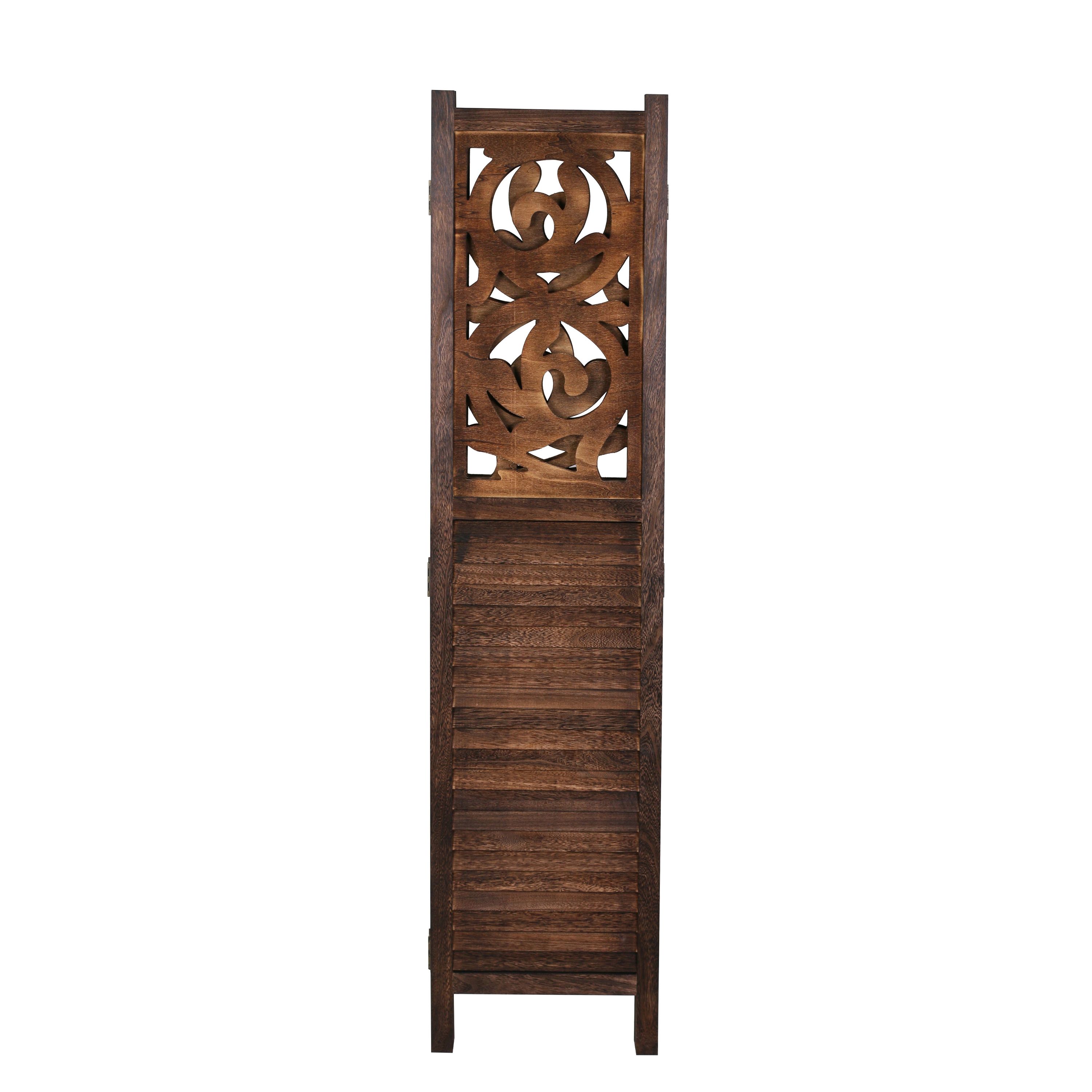 Paravent Ornamente 160 x 170 cm braun