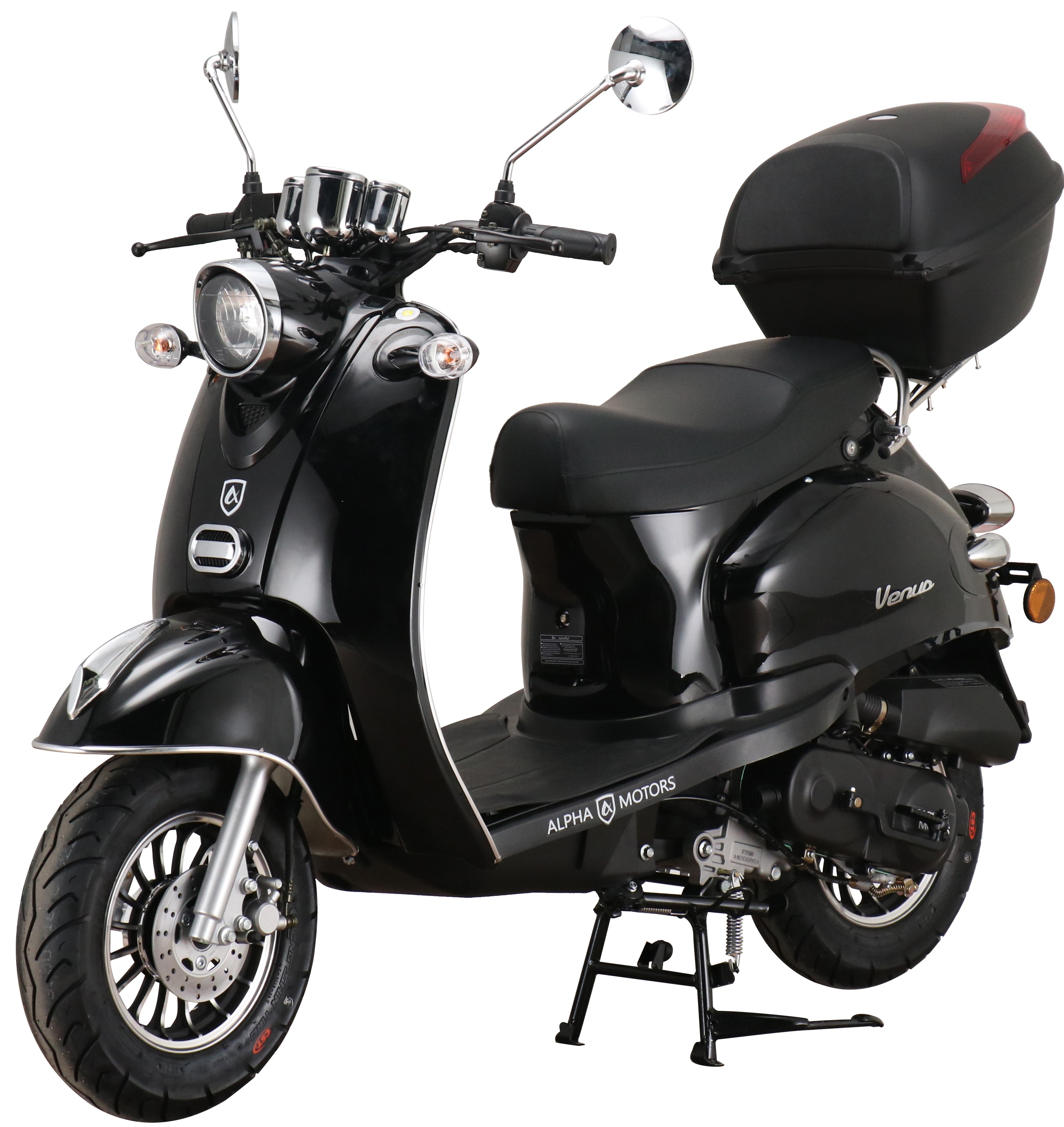 Alpha Motors Motorroller Venus 50 ccm 45 km/h EURO 5 schwarz inkl. Topcase