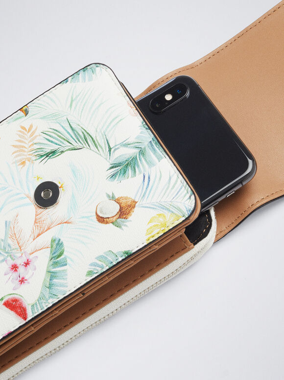 Bolsa para celular estampada - Marrom