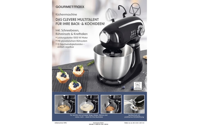 GOURMETmaxx Küchenmaschine »Schwarz«