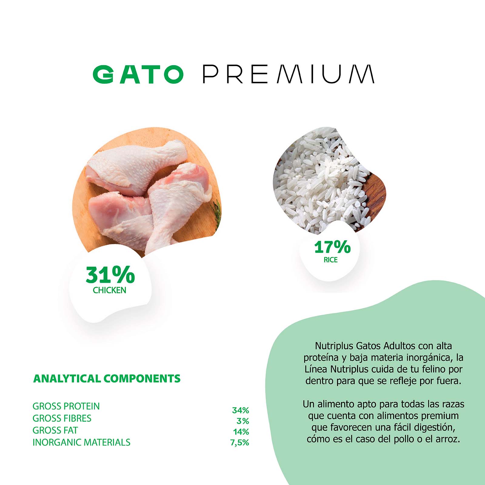 Ração para gatos adultos, sabor frango
