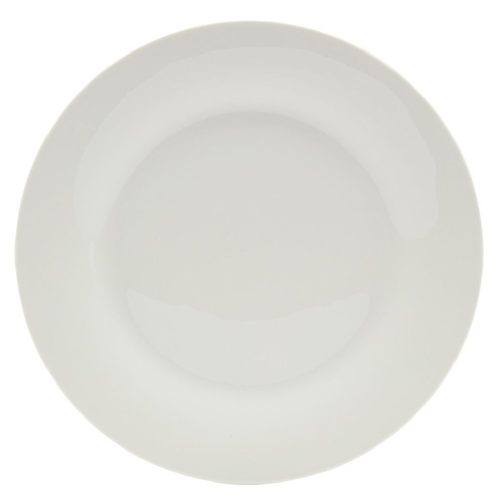 Lot de 10 assiettes rondes plates céramique uni blanc