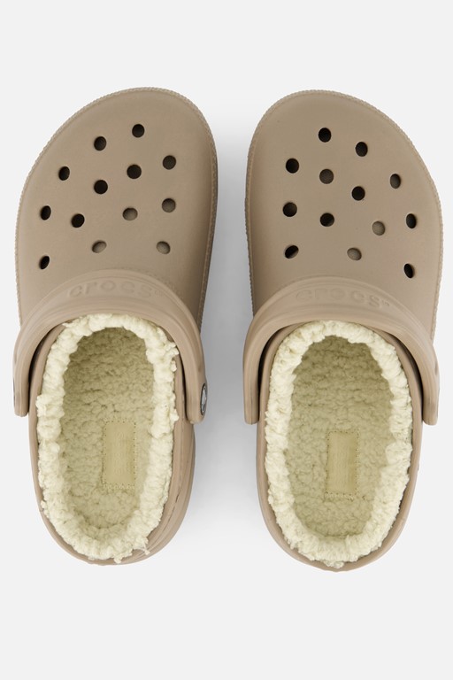 Crocs Classic Fuzz-Lined Slippers beige