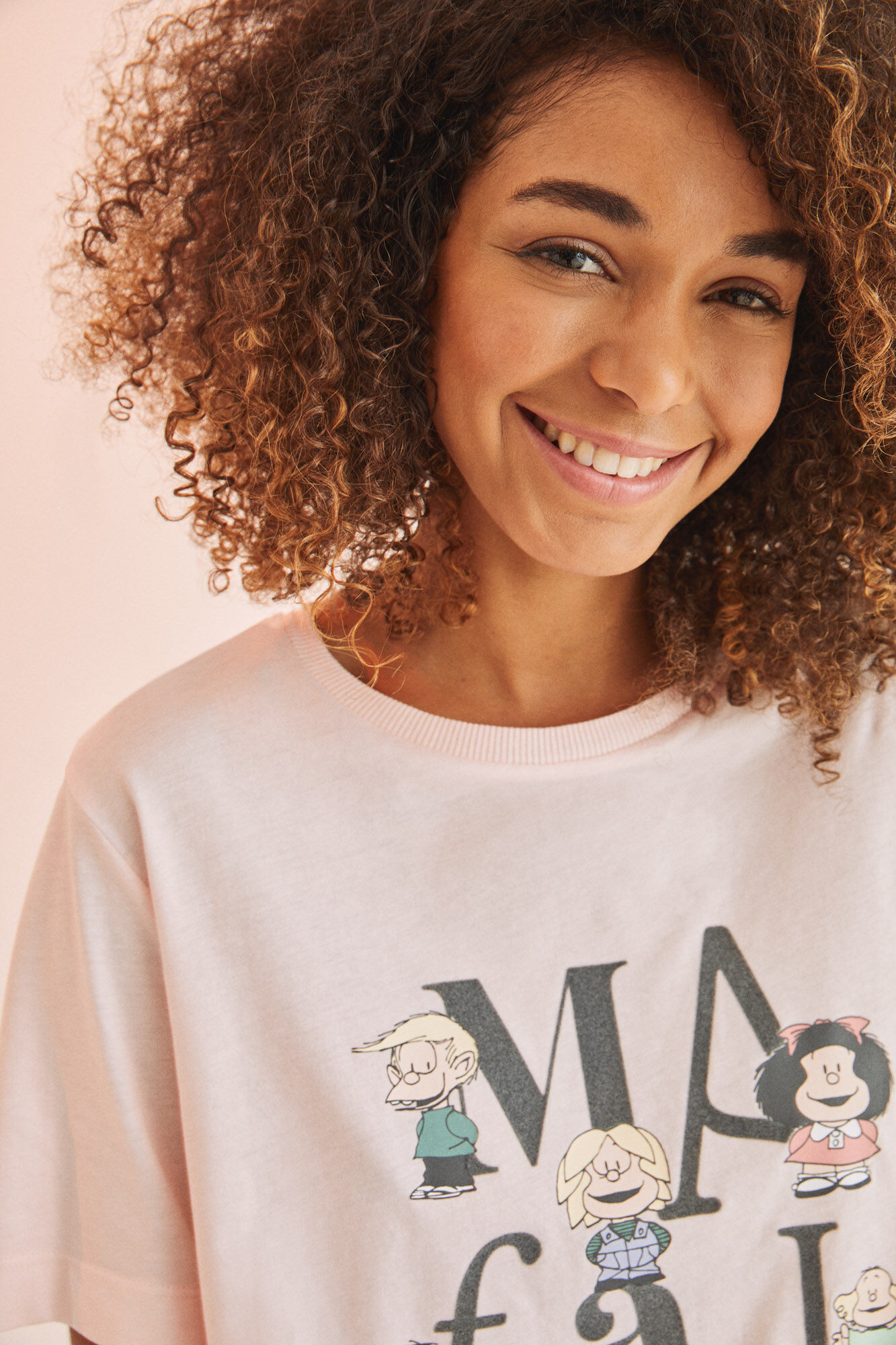 Pijama de algodão com saia longa Capri - rosa