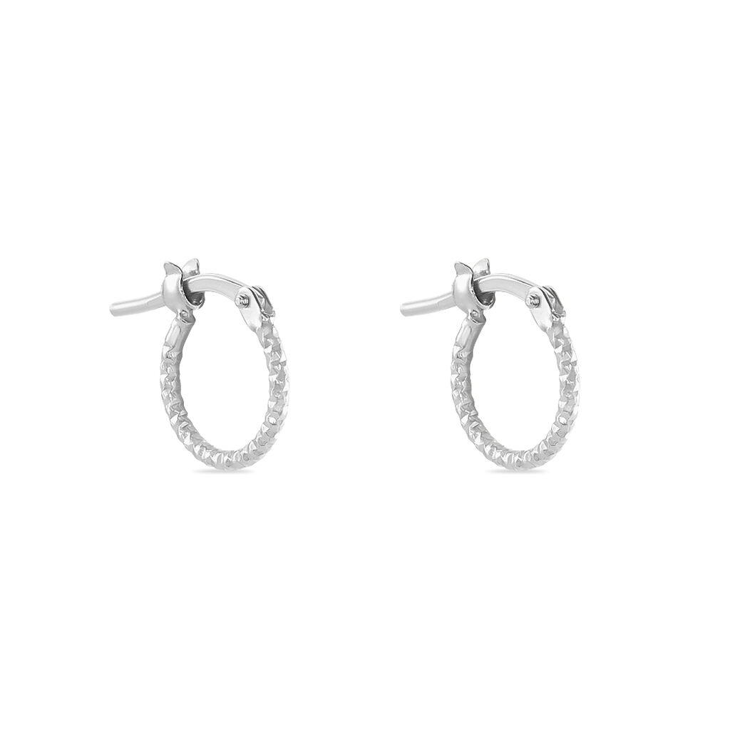 Créoles Valentine Argent Blanc