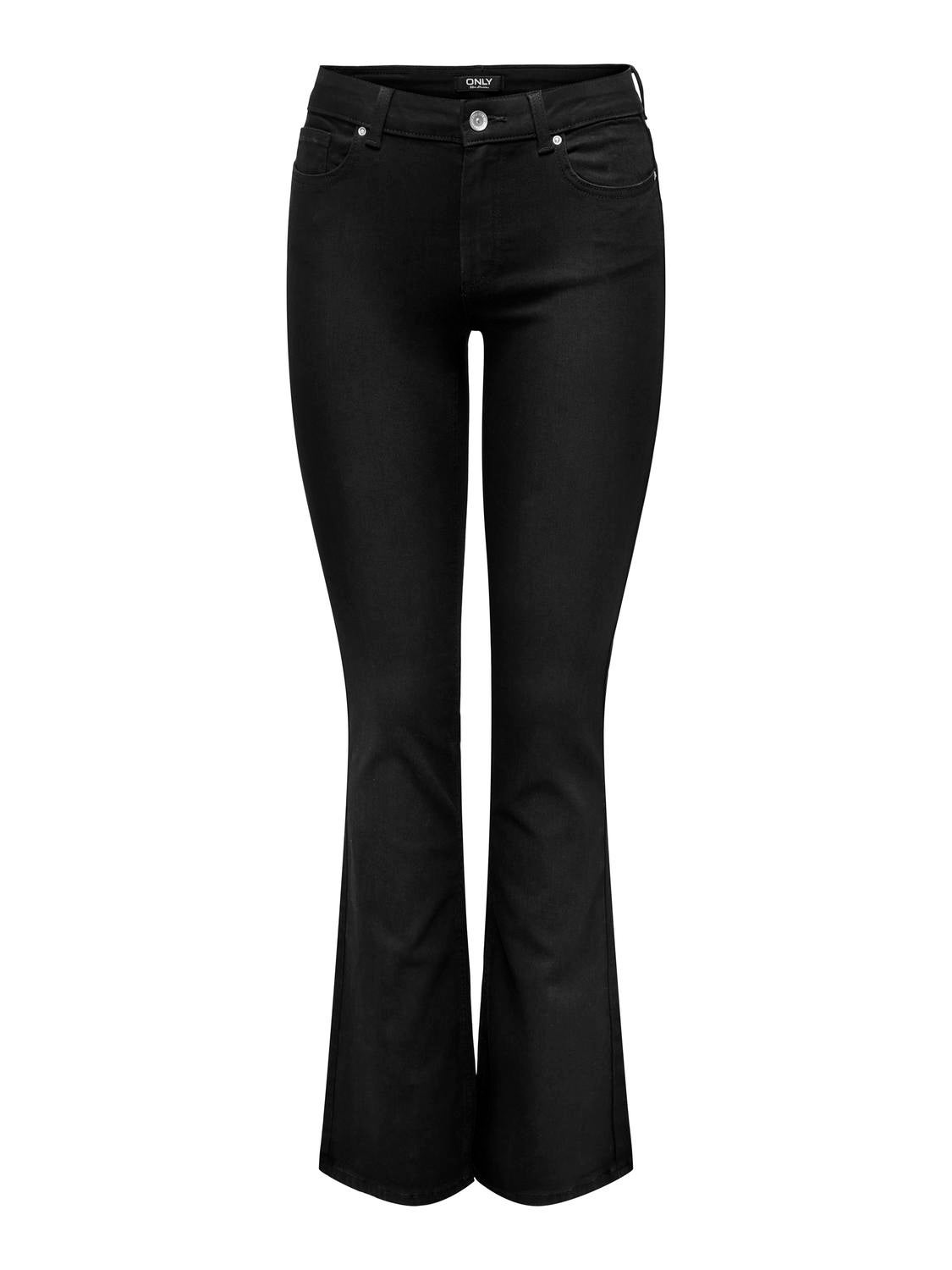 ONLBLUSH Mittlere Taille Ausgestellt Jeans Black Denim
