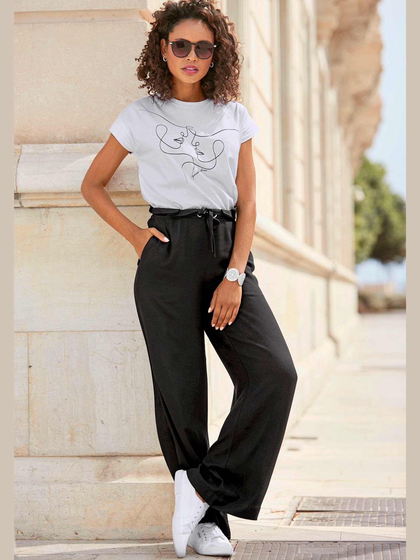 Pantalon paperbag coulisse à la taille