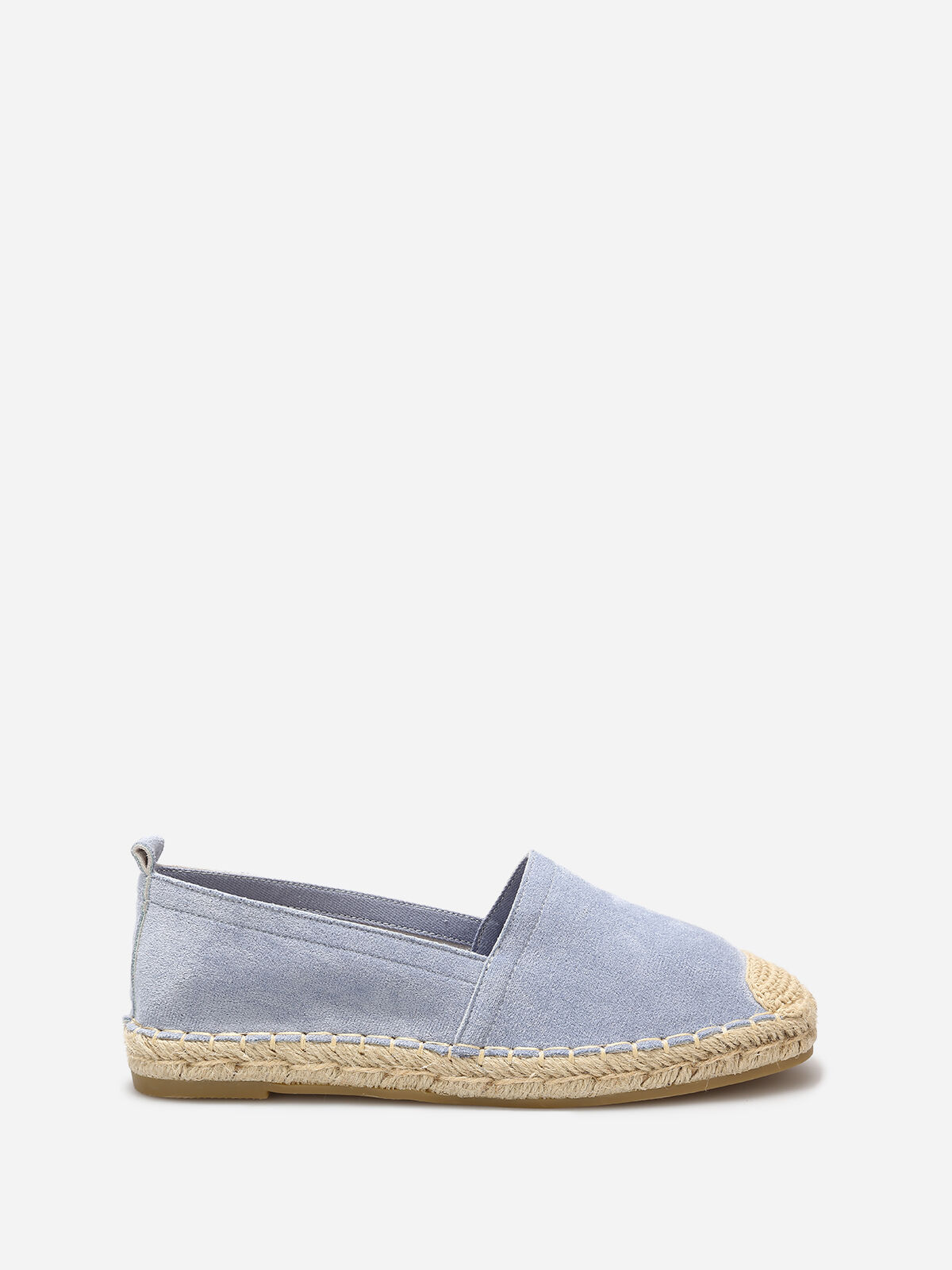 Espadrilles en suédine à bout carré- Bleu Denim