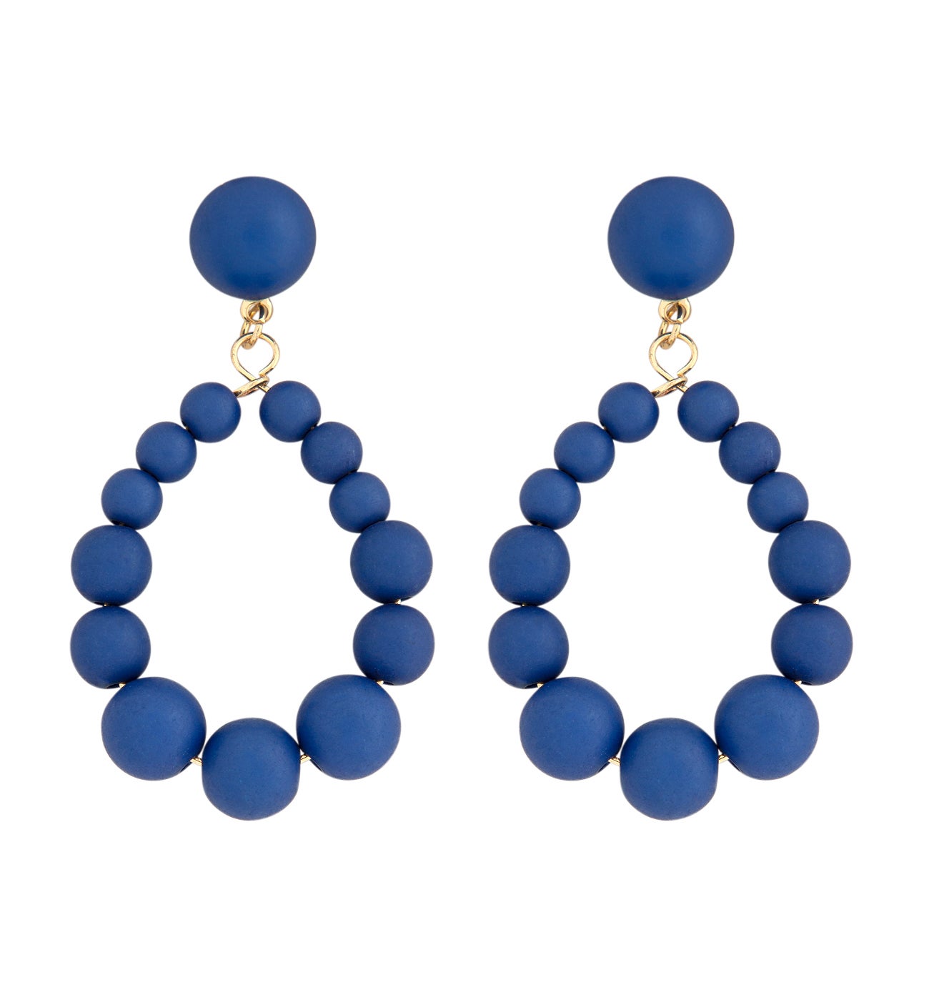 Boucles d'oreilles perlées - Coloration dorée