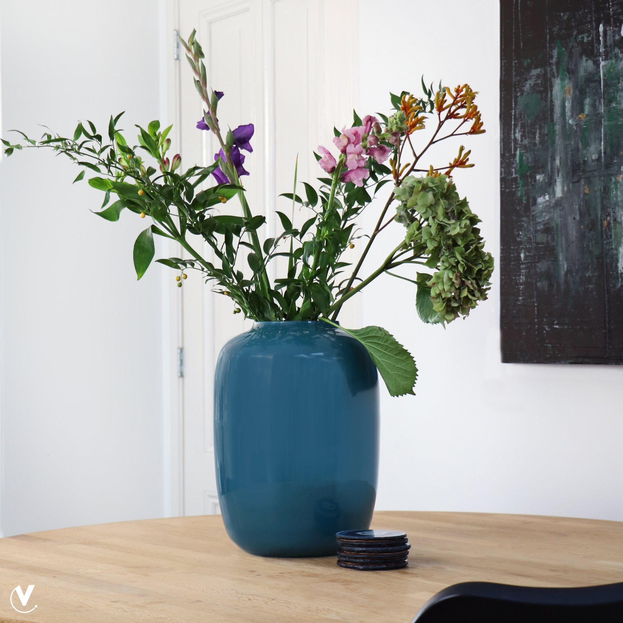 Vaas Artic L petrol Ø32,5 x H45 cm