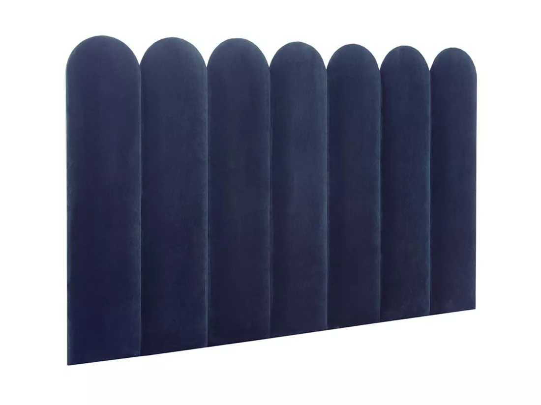 Panneaux muraux tête de lit - 210 cm - Velours - Bleu - JAPI de Pascal Morabito