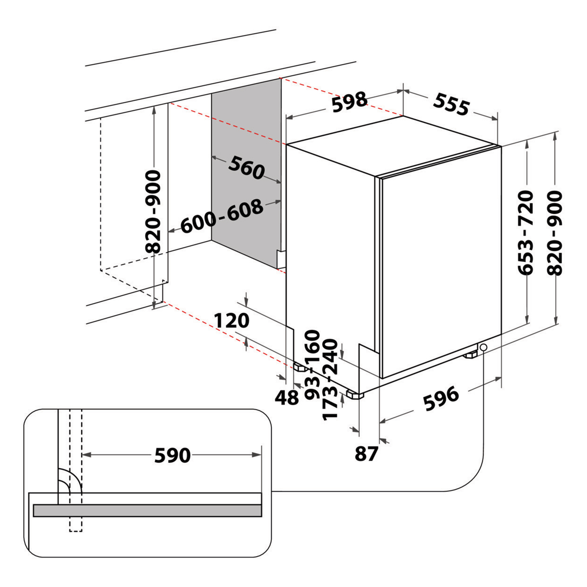 BAUKNECHT Einbau-Geschirrspüler B2I HKD526 A - vollintegriert - E