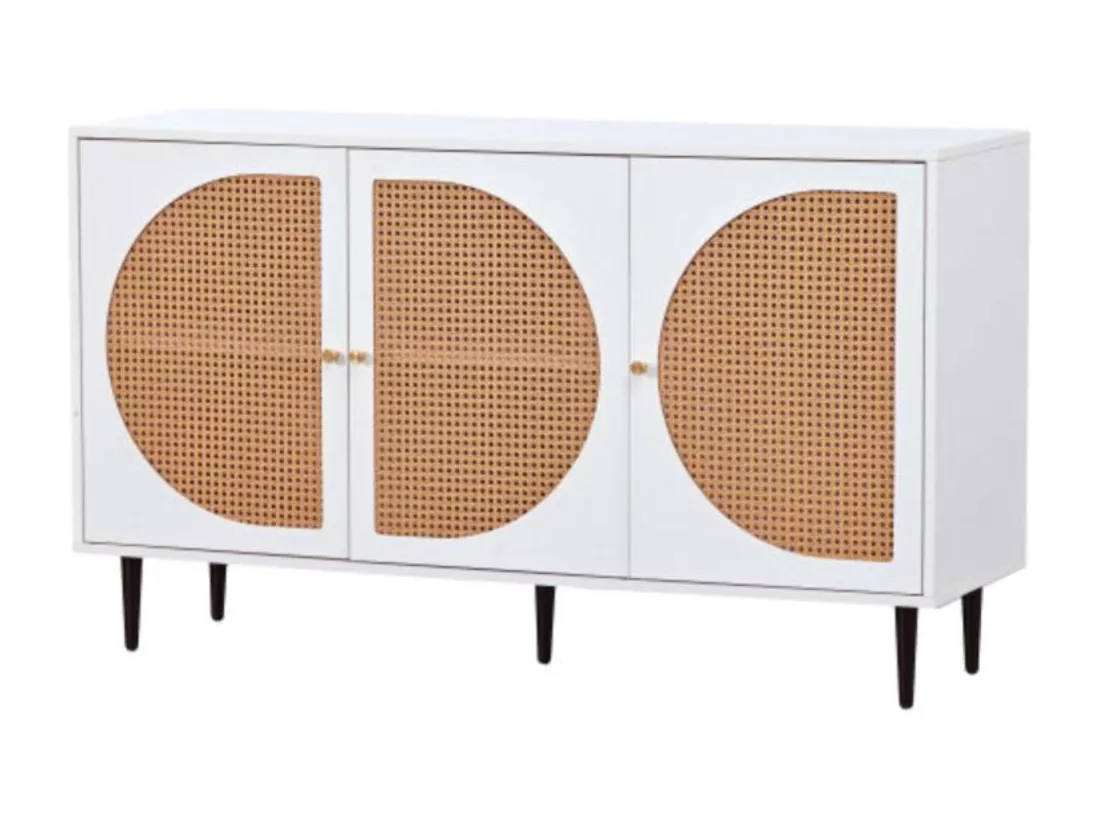 Commode à tiroirs minimaliste,blanche,d129.8 cm x h76 cm