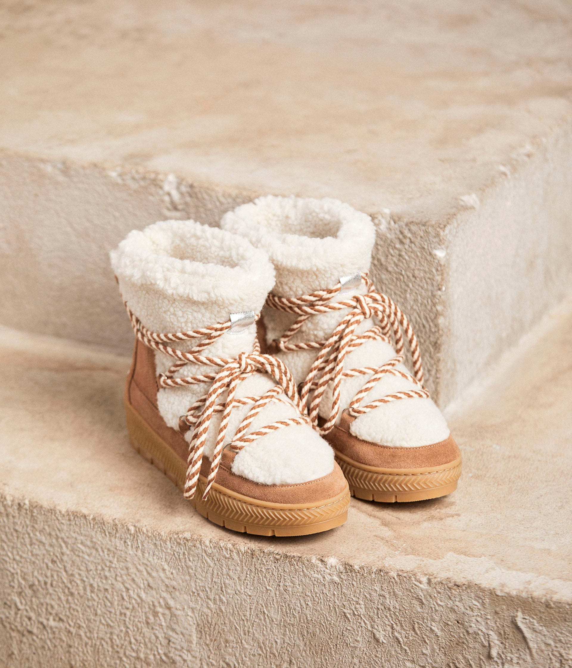 Boots camel velours Cherine
