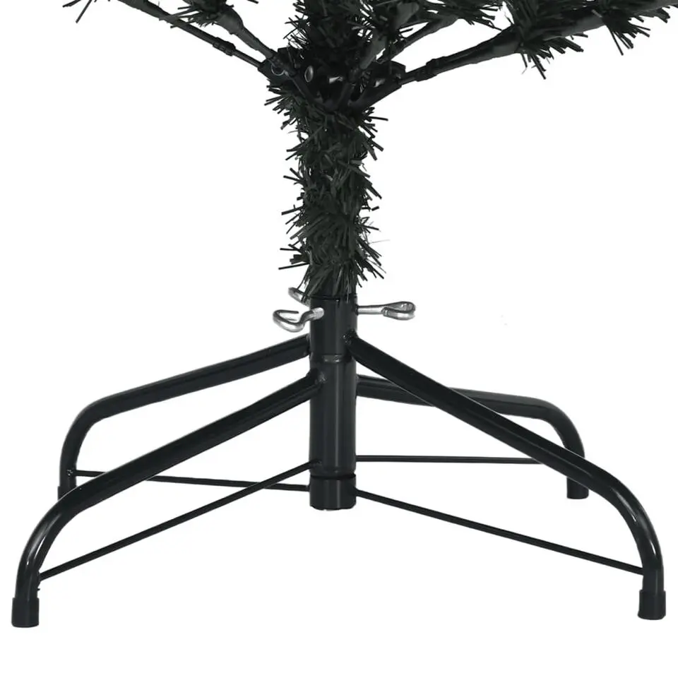 vidaXL - Kunstkerstboom met LED en dennenappels 120 cm - Groen en wit - PVC
