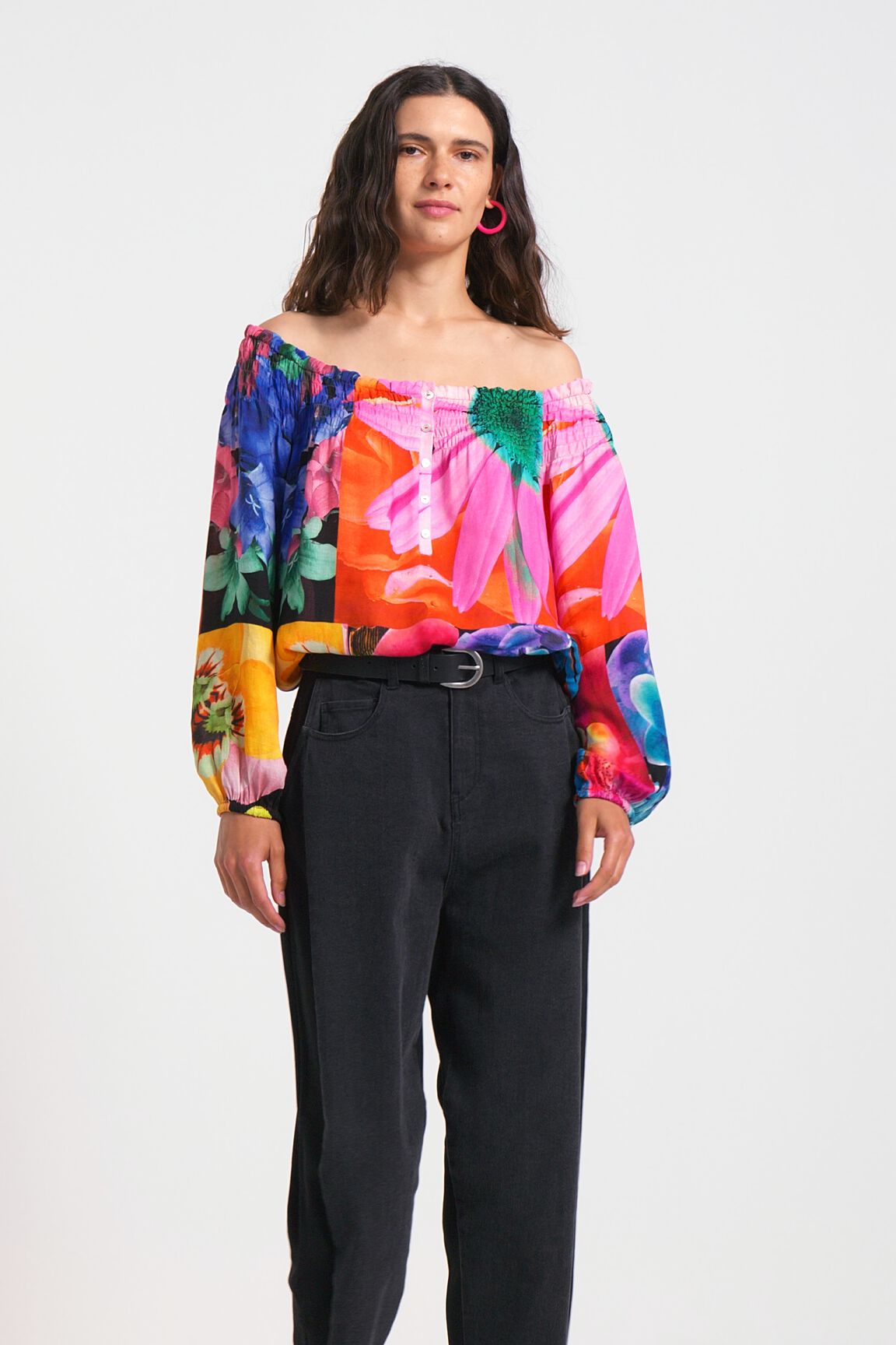Blouse à fleurs M. Christian Lacroix