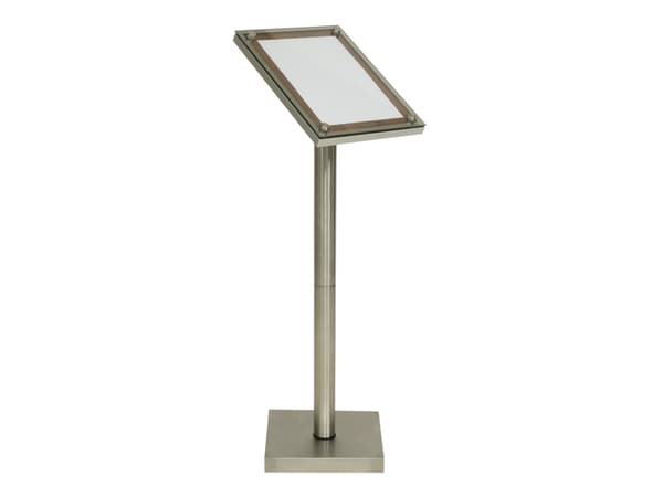 Securit® GLASS STAR Informationsdisplay 85 til 1xA4, valnød - komplet kit