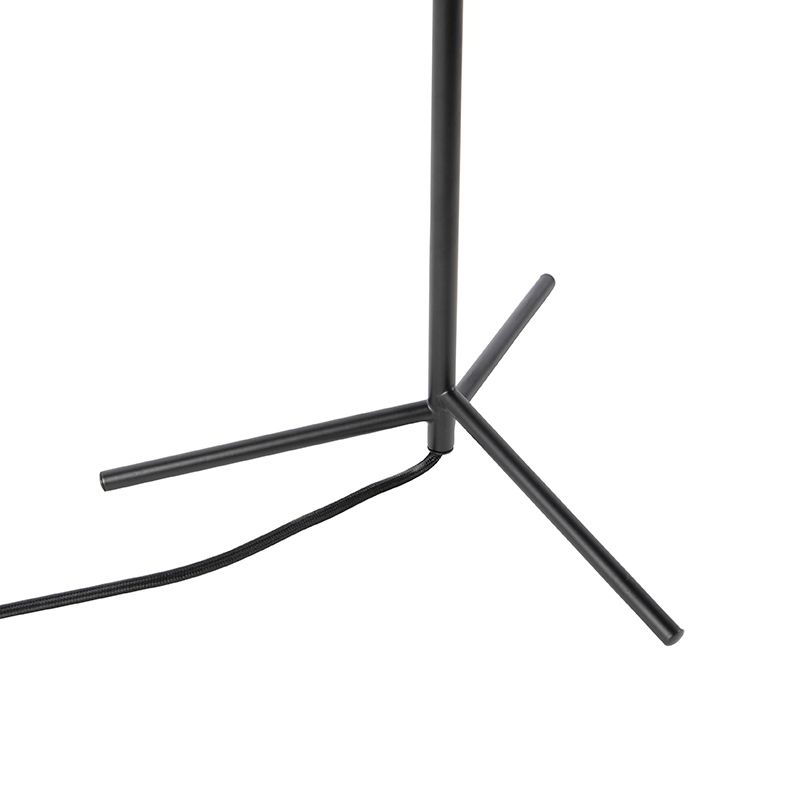 Art deco tafellamp zwart met smoke glas 45,5 cm - Pallon