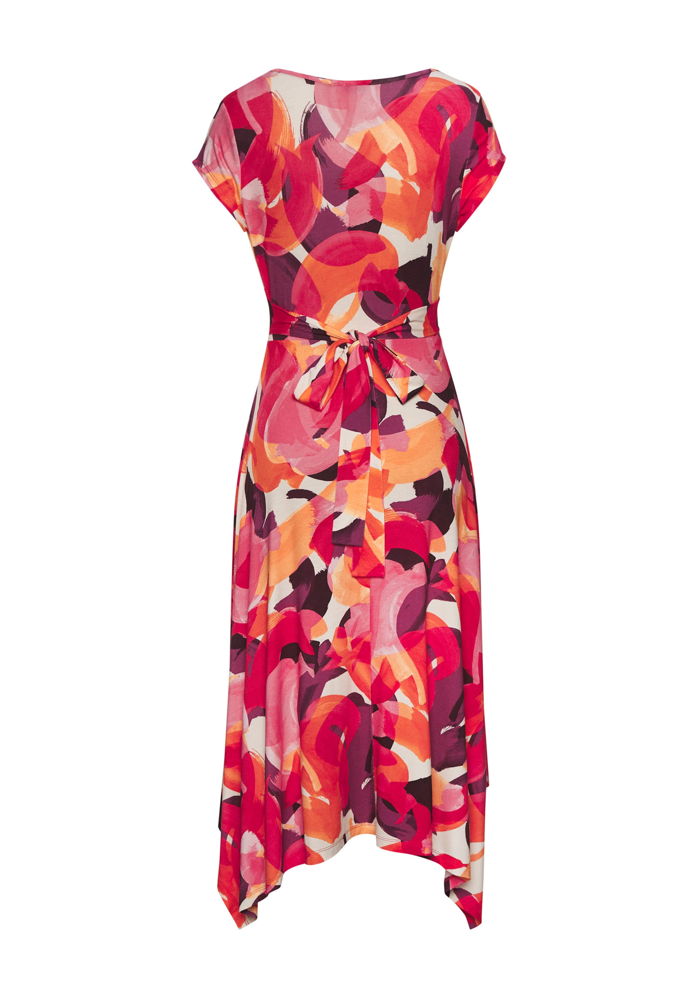 Vivance Midikleid in rot-lila-pink bedruckt