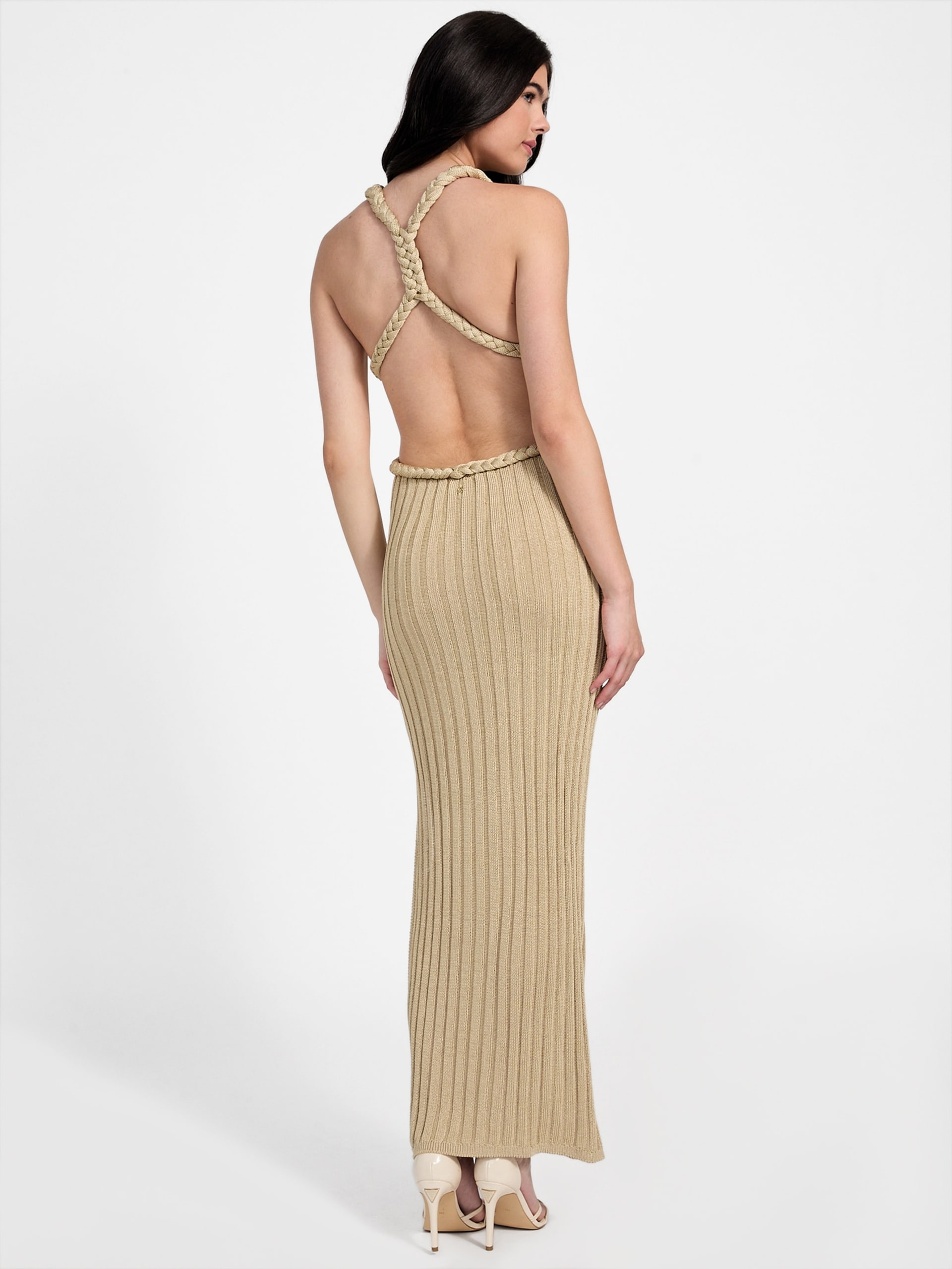 Vestido longo canelado Vanya