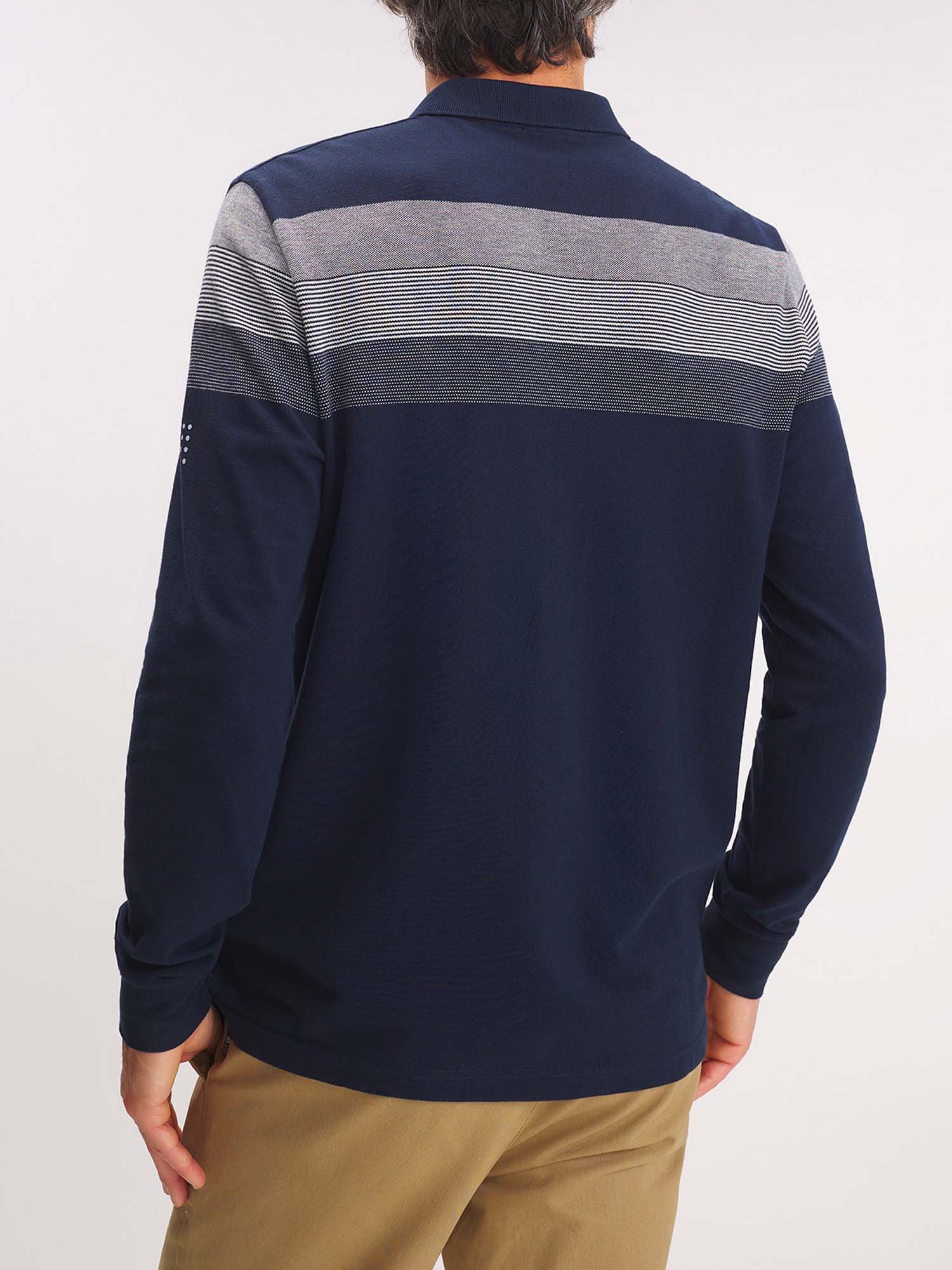 Polo Homme Rayures Poitrine Marine