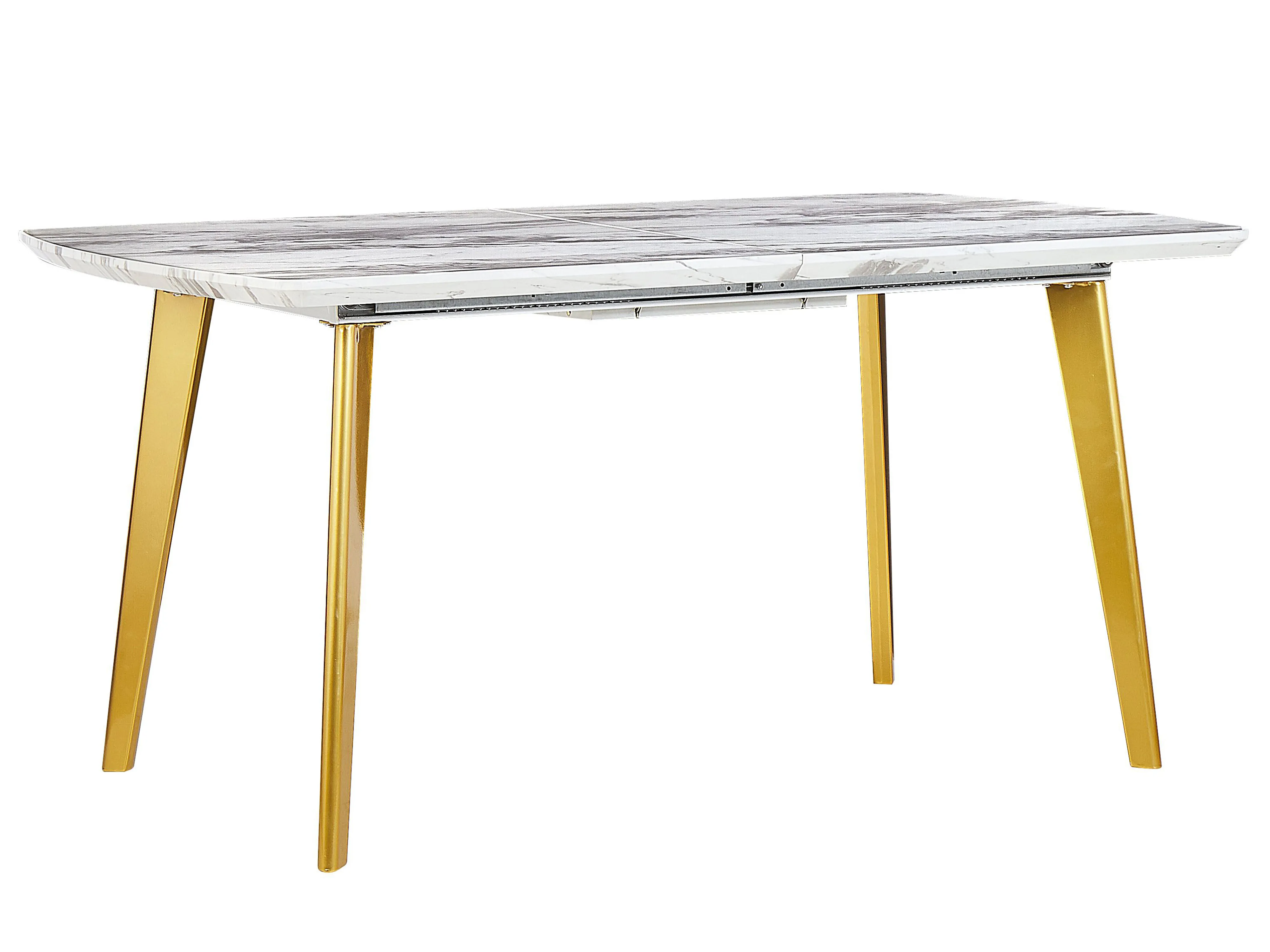 Eettafel uitschuifbaar MOSBY Marmer/goud 90 cm 160/200 cm