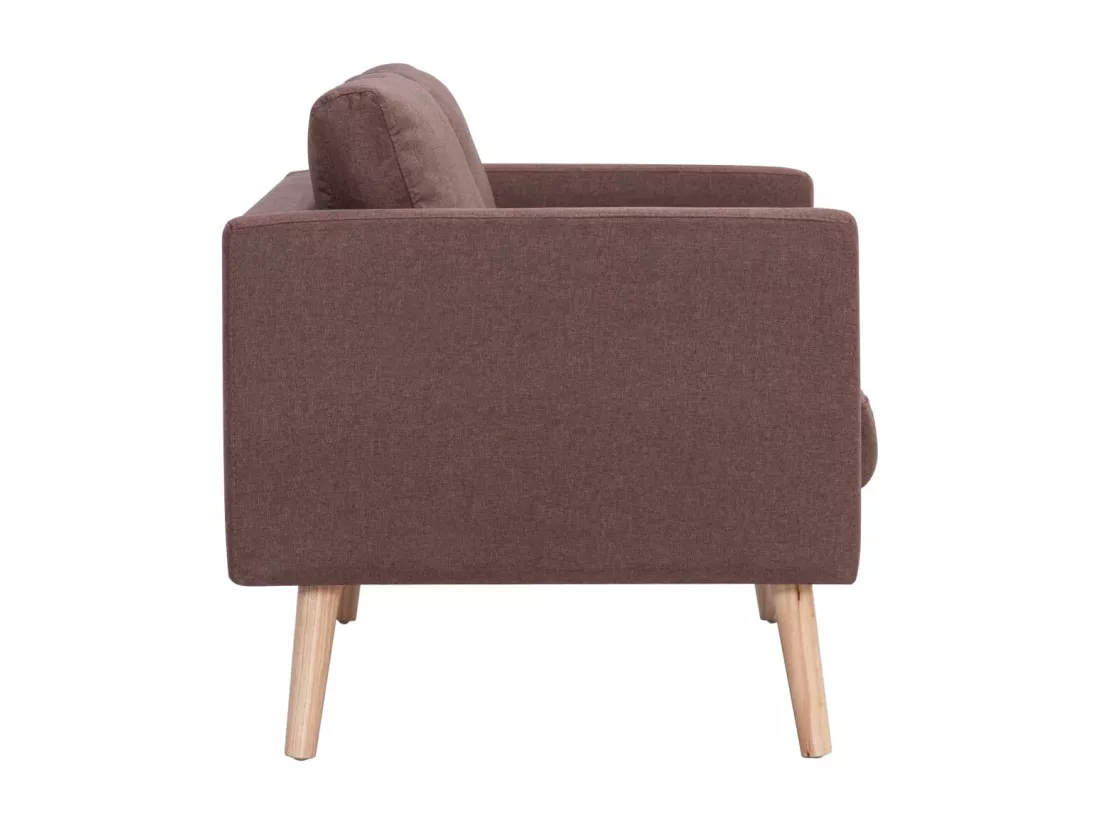 Canapé à 2 places Tissu Marron