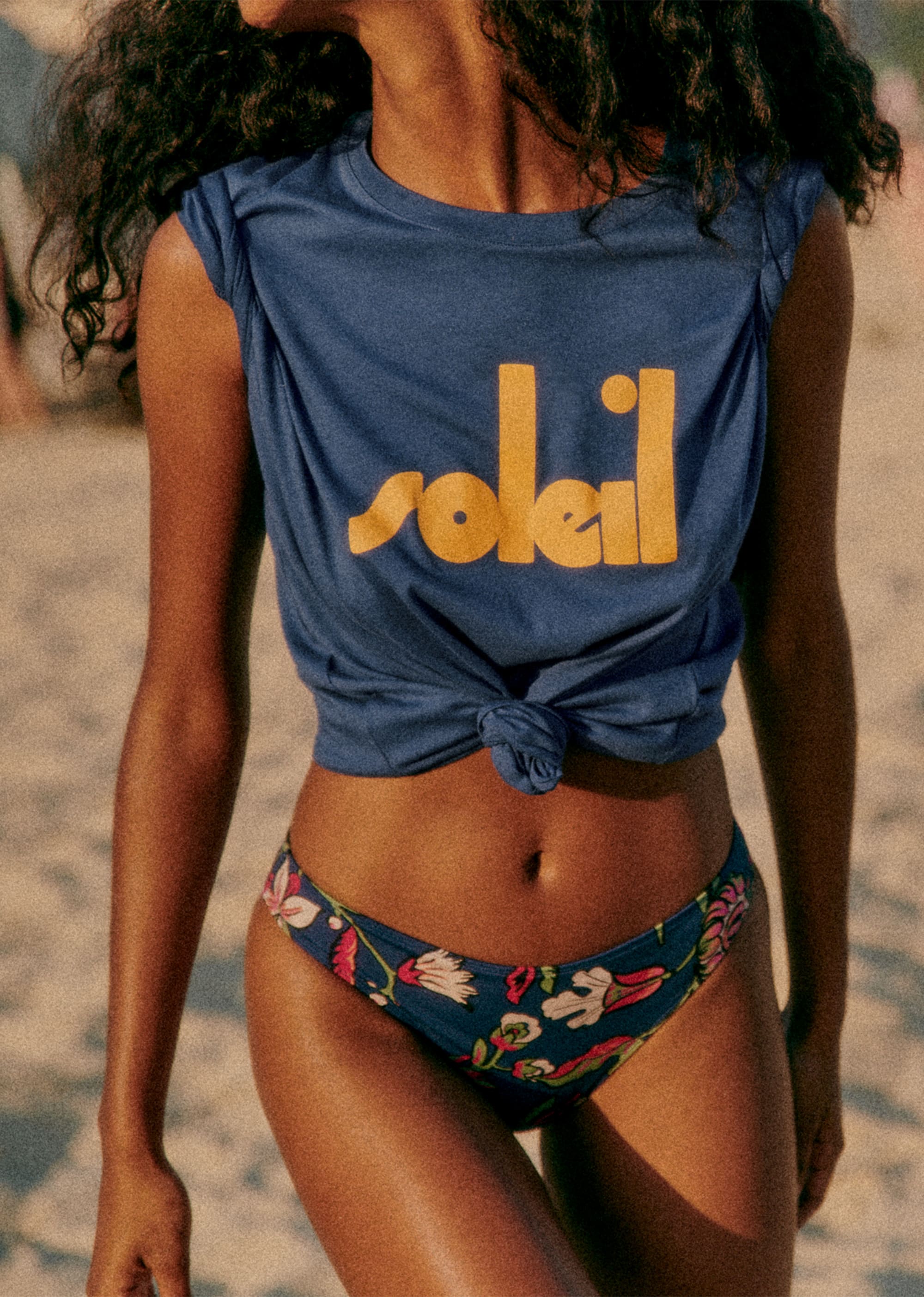T-Shirt Soleil - Sézane x Maddy - Marine / Jaune - E-SHOP/T-SHIRTS 5905315