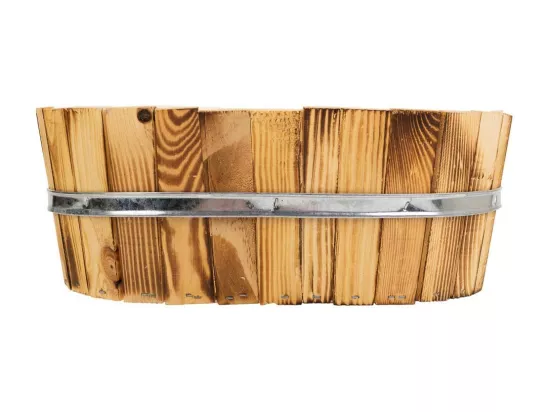 Panier en bois et corde marron 33x23x12h