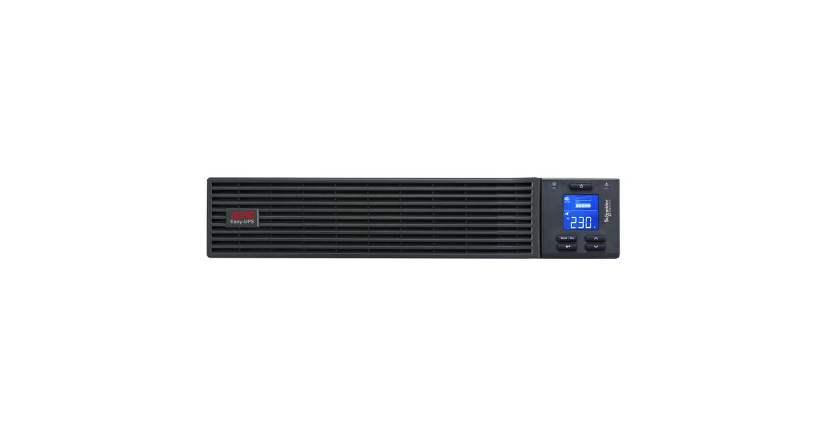 APCEasy UPS On-Line 3000VA SRV3KRIRK-E ups  (Zwart, 2700 W, 2U, 6x C13 + 1x C19, intelligente kaartsleuf, LCD, met railkit)