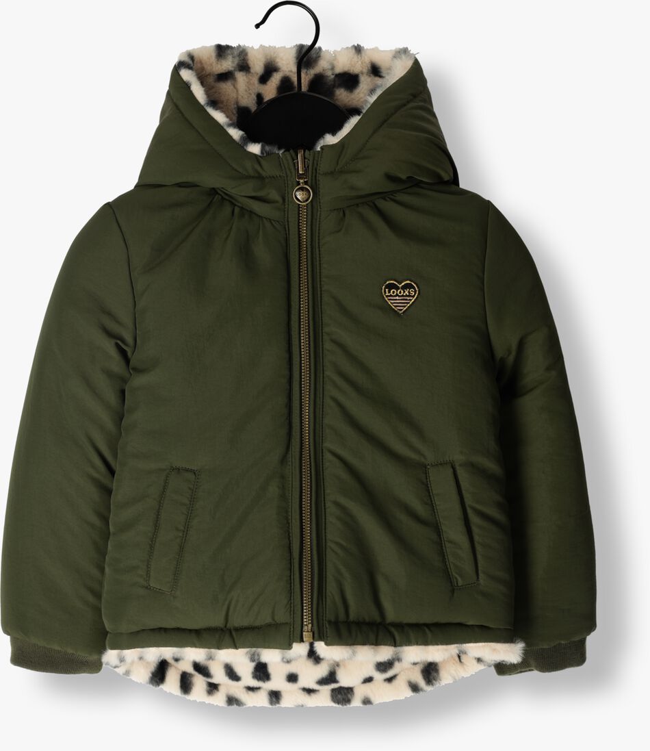 LOOXS Little groene looxs little faux fur jas little reversible outerwear jacket