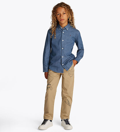 Tommy Hilfiger Hemd - Denim Chambray - Denim Medium+ Waschung