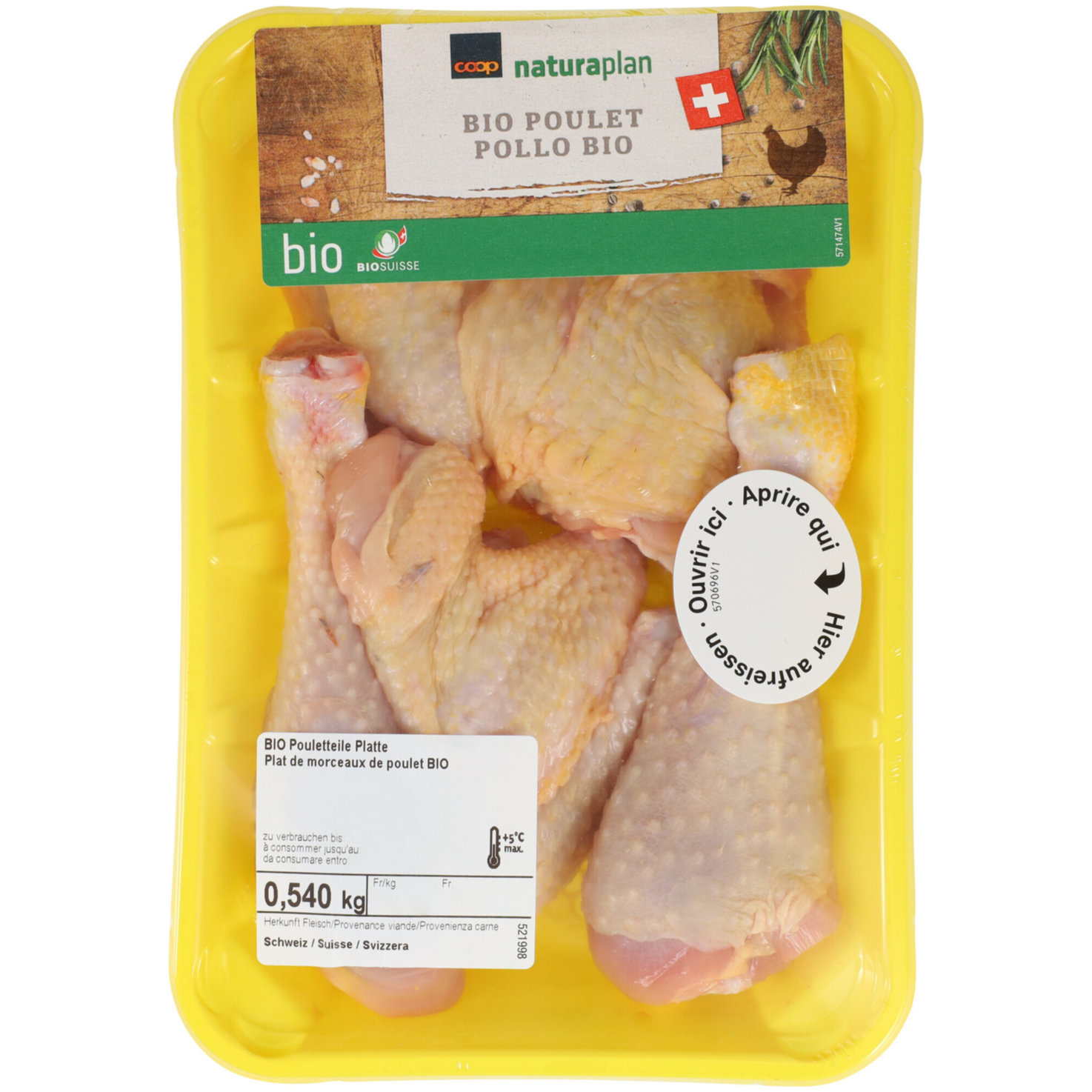 Naturaplan Bio Pouletteile Platte ca. 500g