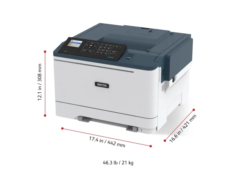 Xerox C310V_DNI - Printer - farve - Duplex - laser - A4/Legal - 1200 x 1200 dpi - op til 33 spm (mono) / op til 33 spm (farve) - kapacitet: 250 ark - USB 2.0, Wi-Fi(n), Gigabit LAN