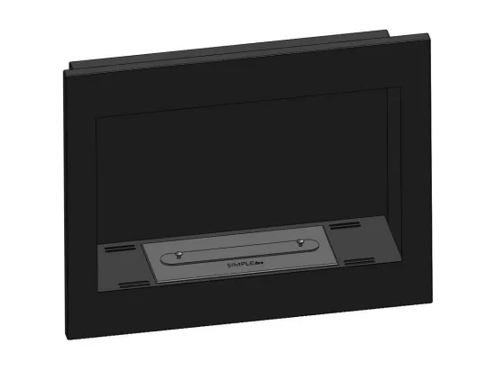 Cheminée au bioéthanol Frame 600 noir mat à encastrer au mur sans verre