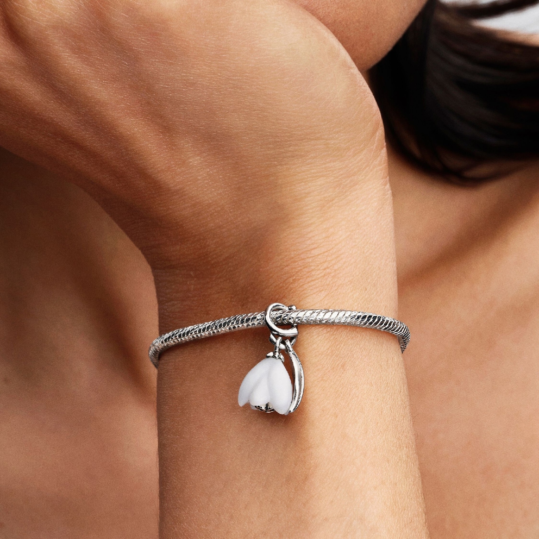 Pandora Moments Schneeglöckchen Charm-Anhänger 925 Silber