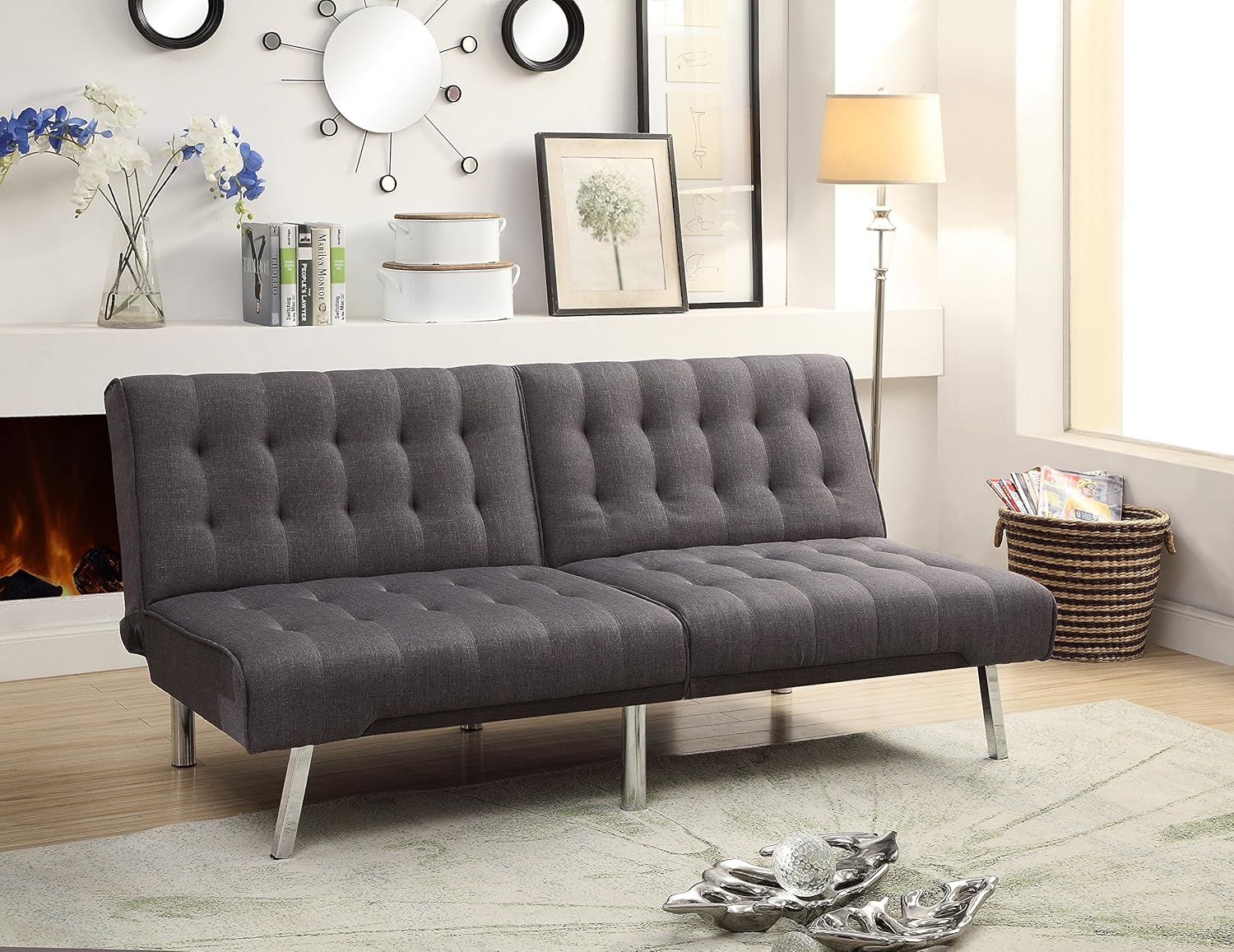 Atlantic Home Collection Schlafsofa, Stoff, Grau