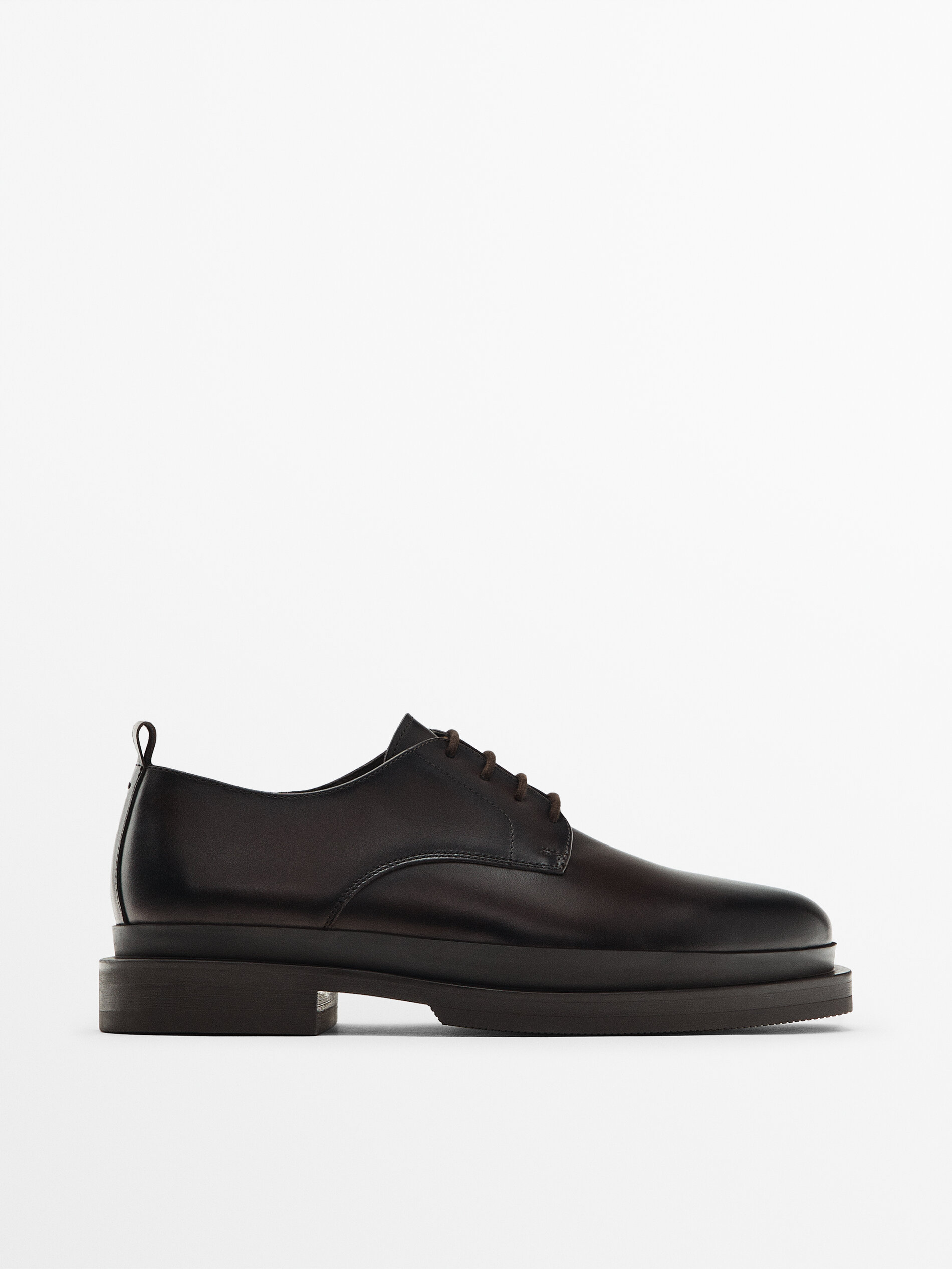 Sapato de couro napa marrom - Studio - MARROM