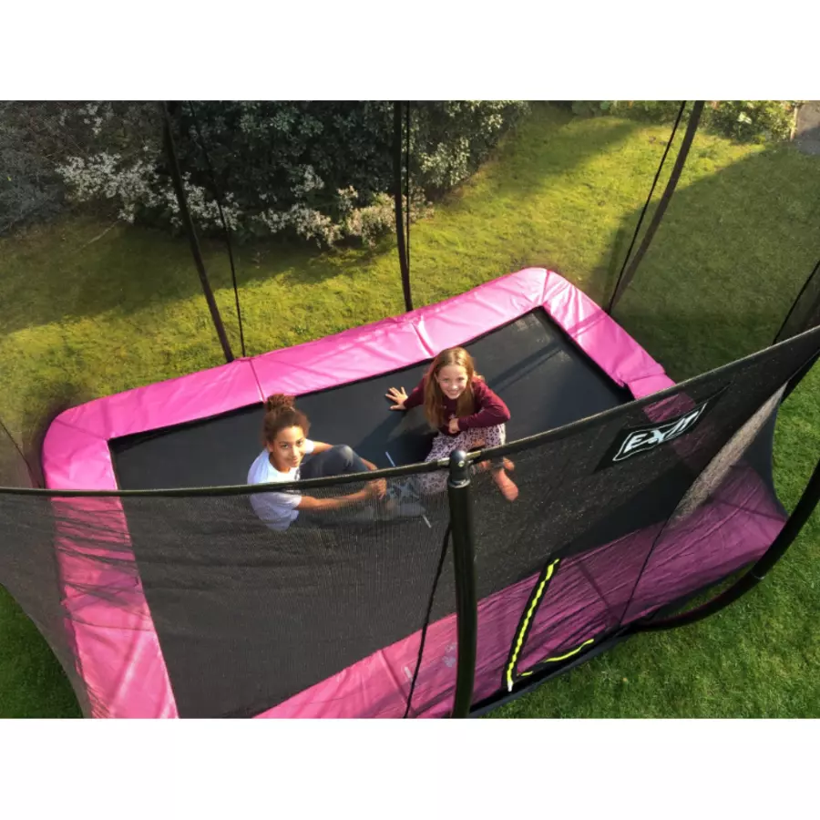 EXIT Bodentrampolin Silhouette Rechteckig 244x366 cm mit Sicherheitsnetz - grün