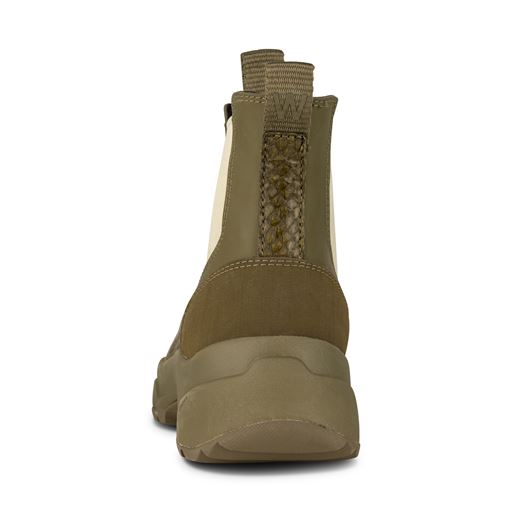 Woden Siri Waterproof Støvle, Dark Olive/Alfalfa, 38