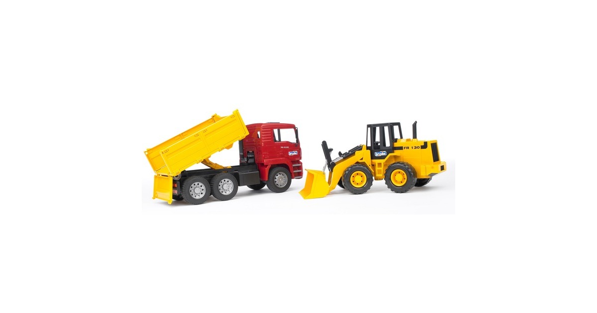 bruderMAN TGA kiepauto met FR130 wiellader Modelvoertuig  (02752)