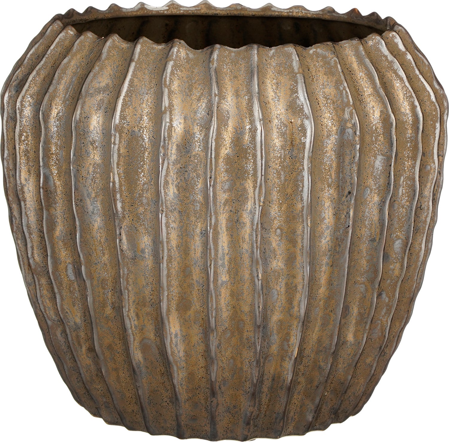 Mica Decorations bloempot Noma brons D 26,5 H 23 cm